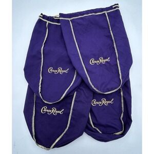 Lot of 4 Large Crown Royal Purple Bag 13 Inch Bags 1.75 Liter Large Twill